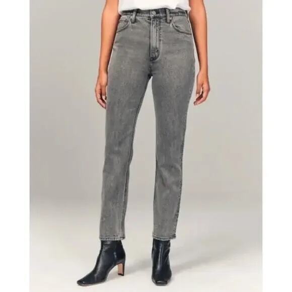 Abercrombie & Fitch The Ankle Straight Ultra High Rise Gray Jeans 274 Excellent